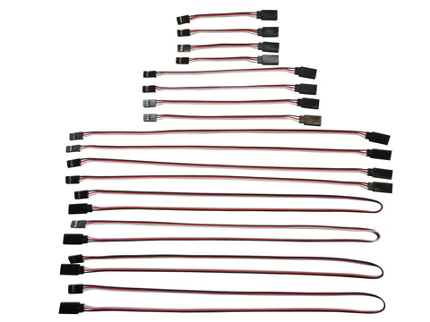 Apex RC Products 3" 6" 12" 24" Futaba Style Servo Extension Variety Pack - 4 each #1027