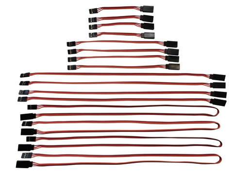 Apex RC Products 3" 6" 12" 24" JR Style Servo Extension Variety Pack - 4 each #1028