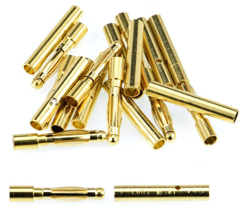 Apex RC Products 2.0mm Male / Female Gold Bullet Connectors Plugs - 10 Pair #1100