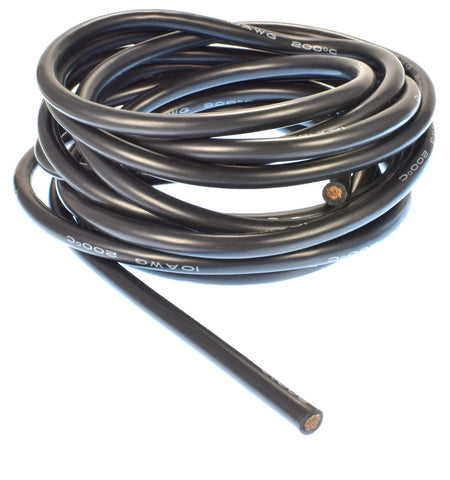 Apex RC Products 3m / 10' Black 10 Gauge AWG Super Flexible Silicone Wire #1131