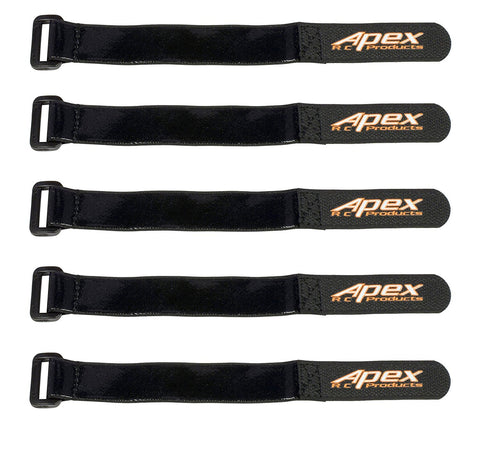 Apex RC Products 20mm X 200mm HD Rubberized Battery Strap - 5 Pack #3030