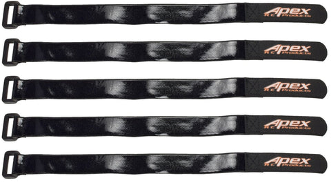 Apex RC Products 20mm X 300mm HD Rubberized Battery Strap - 5 Pack #3031