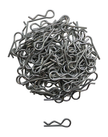 Apex RC Products 1/16 Small RC Galvanized Steel Body Clips - 100pcs #4025