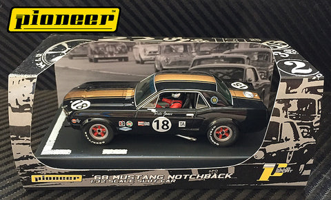 Pioneer 1968 Ford Mustang Notchback #18 - Pete Jones DPR 1/32 Scale Slot Car P035