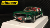 Pioneer "Santa's Stang" Green 1968 Ford Mustang 390 GT 1/32 Scale Slot Car P036
