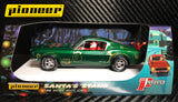 Pioneer "Santa's Stang" Green 1968 Ford Mustang 390 GT 1/32 Scale Slot Car P036