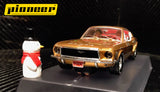 Pioneer "Santa's Stang" Gold 1968 Ford Mustang 390 GT 1/32 Scale Slot Car P038