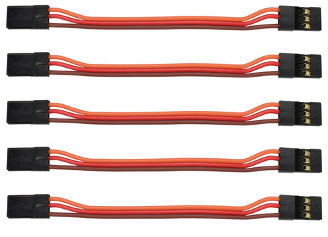Apex RC Products JR Style 3" / 75mm Male Male Servo Extension - 5 Pack #1002M