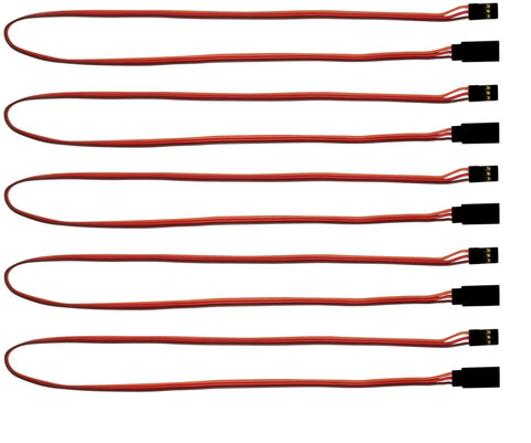 BackBayRC Servo Extension Cables – 20 Inch 20AWG With Safety Clips – 5 Pack For RC Cars, Drones, Robots