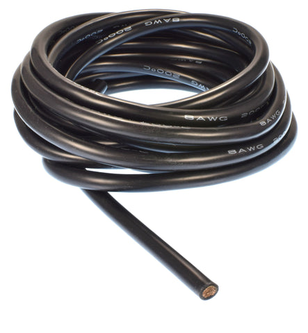 Apex RC Products 3m / 10' Black 8 Gauge AWG Super Flexible Silicone Wire #1121