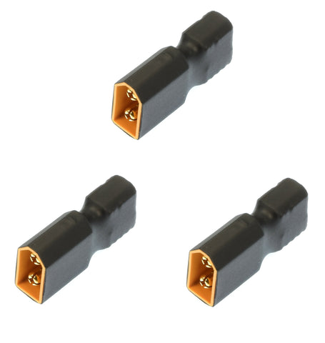 Apex RC Products No Wire Female Ultra T Plug (Deans Style) -> Male XT60 Adapter - 3 Pack #1253