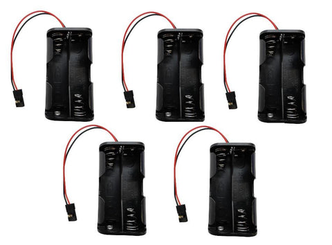 Apex RC Products 4 Cell AA Battery Holder W/ JR Style Connector Receiver Battery Pack - 5 Pack #2931