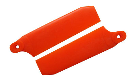 KBDD Neon Orange 72.5mm W/ 5mm Root Extreme Tail Rotor Blades #4034