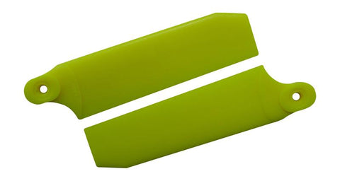 KBDD Neon Yellow 72.5mm W/ 5mm Root Extreme Tail Rotor Blades #4035