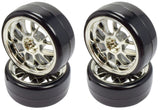 Apex RC Products 1/10 On-Road Chrome Mesh Wheels & Drift Tire Set #5032