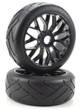 Apex RC Products 1/8 On-Road Black Mesh Wheels & Super Grip Tire Set #6020