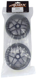 Apex RC Products 1/8 On-Road Black Star Wheels & Super Grip Tire Set #6021