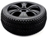 Apex RC Products 1/8 Off-Road Black Aggressor Wheels & Nubby Tire Set #6034