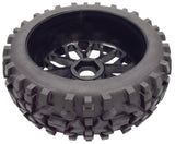 Apex RC Products 1/8 Off-Road Black Mesh Wheels & Attack Tire Set #6040