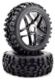 Apex RC Products 1/8 Off-Road Black Star Wheels & Attack Tire Set #6041