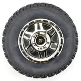 Apex RC Products 1/10 Short Course Off-Road Chrome Split 6 Spoke Wheels & Scorcher Tire Set #6205