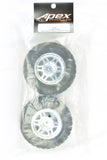 Apex RC Products 1/10 Short Course Off-Road Chrome Split 6 Spoke Wheels & Scorcher Tire Set #6205