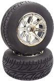 Apex RC Products 1/10 Short Course On-Road Chrome 8 Spoke Wheels & Gripper Tire Set #6210