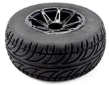 Apex RC Products 1/10 Short Course On-Road Black 8 Spoke Wheels & Gripper Tire Set #6211