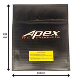 Apex RC Products 180mm X 220mm Lipo Safe Fire Resistant Charging Bag #8078