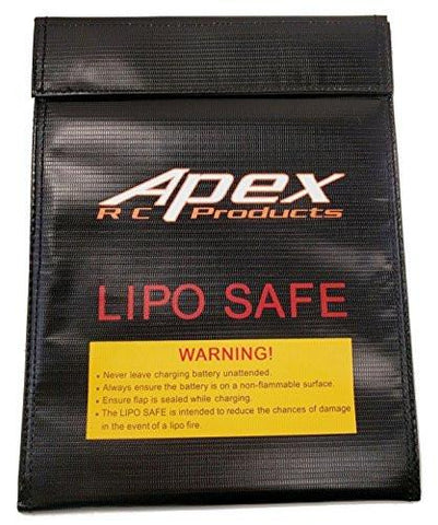 Apex RC Products 230mm X 300mm Jumbo Lipo Safe Fire Resistant Charging Bag #8080