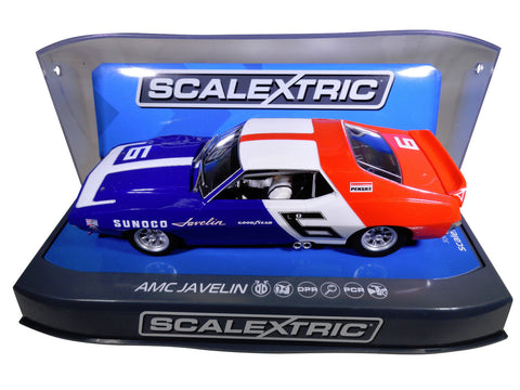 Scalextric "Sunoco" AMC Javelin PCR DPR W/ Tail Lights 1/32 Scale Slot Car C3731