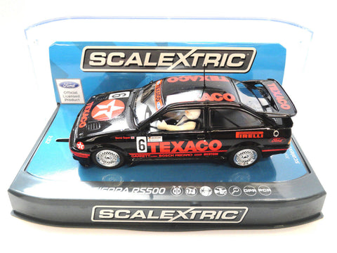 Scalextric "Texaco" Ford Sierra RS500 PCR DPR W/ Lights 1/32 Scale Slot Car C3738