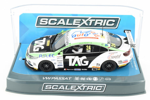 Scalextric "TAG" VW Passat DPR BTCC W/ Lights 1/32 Scale Slot Car C3918