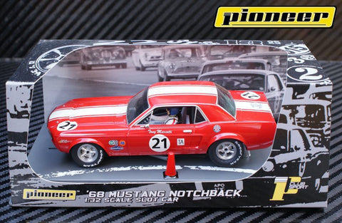 Pioneer 1968 Ford Mustang Notchback #21 -Bill Maier DPR 1/32 Scale Slot Car P012
