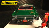 Pioneer "Santa's Stang" Green 1968 Ford Mustang 390 GT 1/32 Scale Slot Car P036