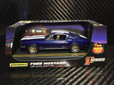 Pioneer Blue / White 1968 Ford Mustang Fastback DPR 1/32 Scale Slot Car P055
